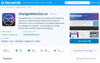 VisualPing alternative Changedetection.io
