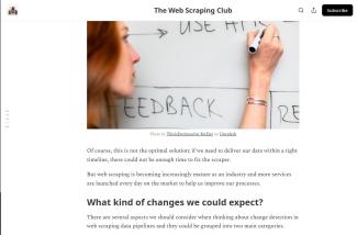 Web Scraping Club and Change Detection